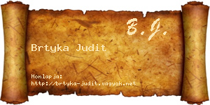 Brtyka Judit névjegykártya
